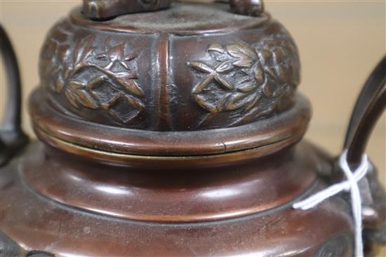 A Chinese bronze koro and cover height 29cm